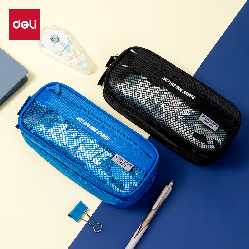 Bolsa de bolígrafo para estudiantes de primaria y secundaria, caja de papelería para hombres y mujeres, gran capacidad y multifunción para estudiantes de secundaria, materiales de estudio multicapa