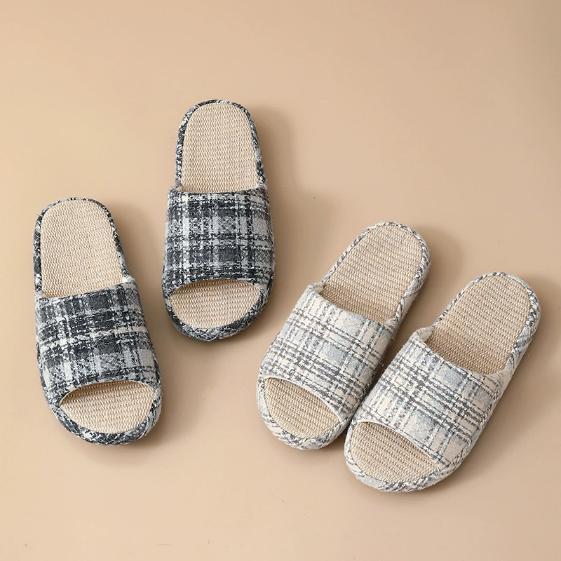 2025 новый стиль Летние льняные тапочки пара противоскользящие вспотели