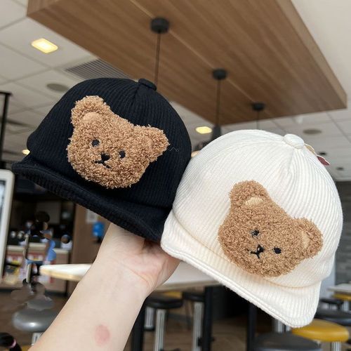 Korean baby hat spring and autumn soft brim infant and toddler baseball cap men and women children velvet winter warm hat 
