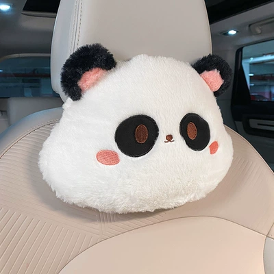 Car headrest neck pillow a pair of summer plush car pillow cute cartoon Four Seasons universal car pillow for women (Headrest) - panda-headrest-single