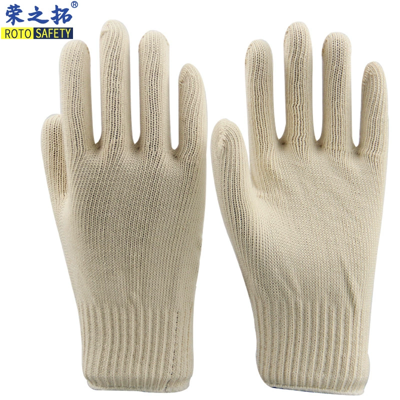 9010 хлопчатобумажные перчатки с белой нитью, утолщенные, износостойкие, Нескользящие, впитывающие пот, антистатические изоляционные перчатки, 21 пряжа