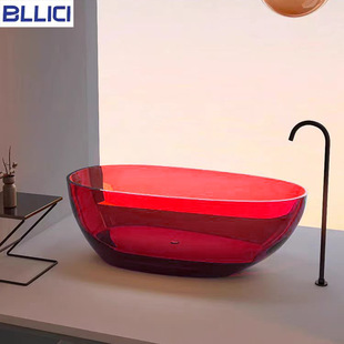 Яйцо в форме прозрачной ванны красное вино Egg shape transparent bathtub wine red