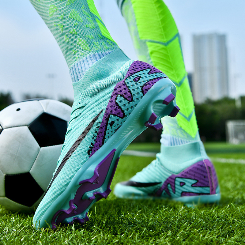 Zapatos de fútbol altos y bajos para hombres y mujeres tf clavos rotos ag clavos largos estudiantes de primaria y secundaria niños niños entrenamiento de competencia de césped artificial