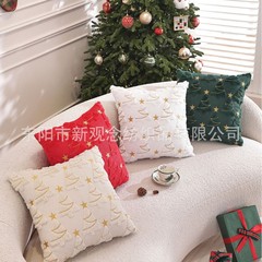 スポット枕カバー、クロスボーダーおすすめ、クリスマスデコレーション枕カバー、ソファクッション、クリスマスツリー刺繍、ホリデーギフト