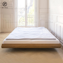 日式实木悬浮床地暖床北欧简约日式民宿无床头床架榻榻米矮床