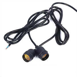 现货悬吊式防水带线灯头E27铜螺口灯头灯座E26吊灯开关灯头批发