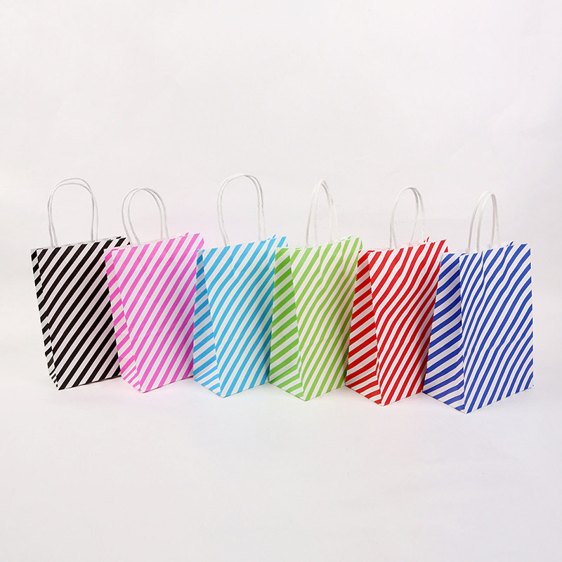 新款牛皮纸斜纹手提袋广告购物礼品袋服装配饰包装袋