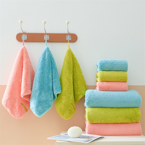  year 100 flowers towel one-time delivery new coral velvet antibacterial water-absorbent cover towel