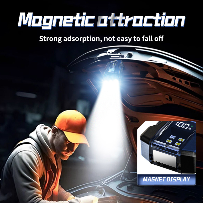 Transfronterizo nueva lámpara de campamento al aire libre luz brillante lámpara de llavero multifuncional pantalla digital de carga USB de emergencia al aire libre