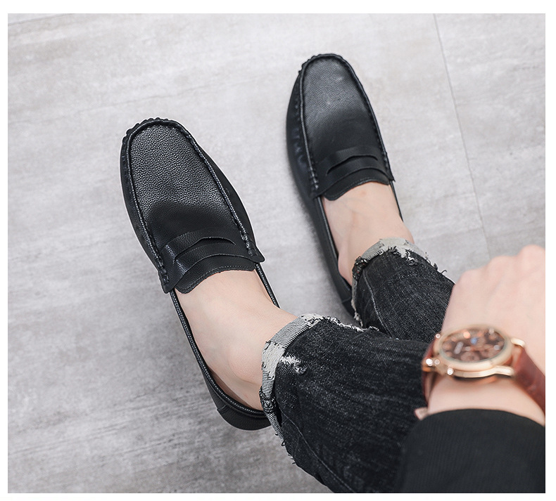Men's casual leather shoes Soft soft soled shoes men's foot casual loafers_voghion.com