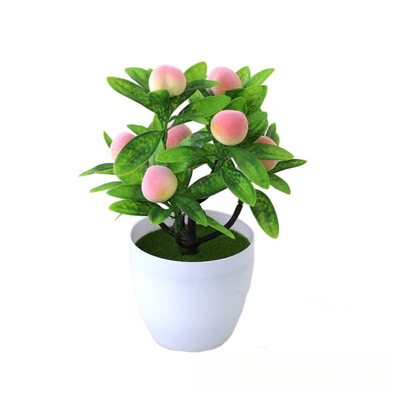 バラの陶器鉢水草鉢植え葉付き小石鉢植え造花植物ホームデコレーション|undefined