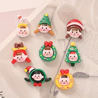 Милый мультфильм рождественская девушка голова серия крем-клей смола ногтей декоративные аксессуары смола крем-клей чехол для телефона