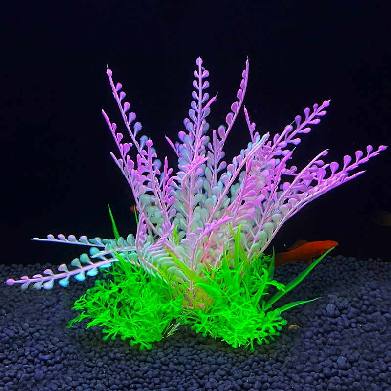 [鱼缸造景摆件塑料仿真水草假海草跨境水族箱装饰植物水族用品]