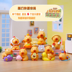 新款潮玩手办卡皮巴拉公仔豚门许愿农场盲盒创意桌面摆件装饰礼物