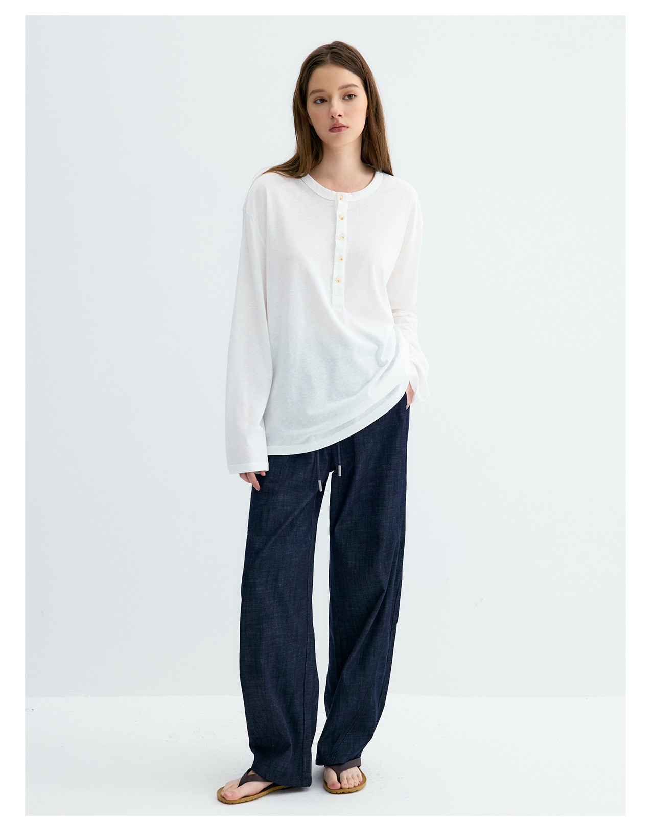 UNF 250g Henry Neck Long-Sleeve Tee