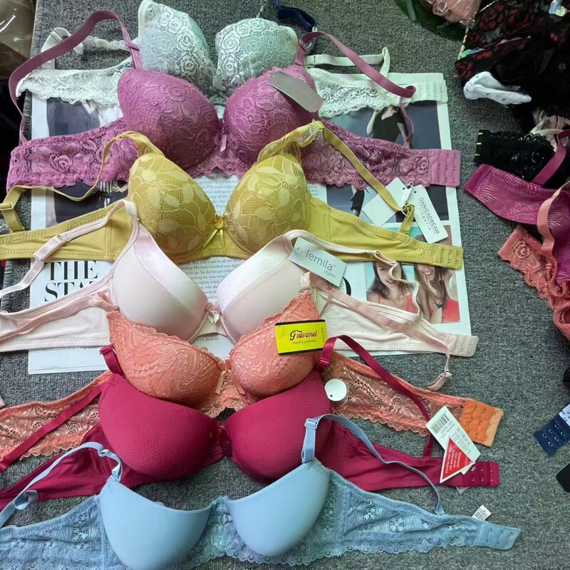 Cross-Border Foreign Trade European, American and Indian Miscellaneous Code Printed Mixed Color Lace with Steel Ring Push-Up Sexy and Comfortable Bra