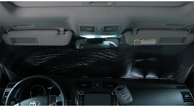Car Sunshade for Front Windshield, Thickened Laser-Coated, Seasonal Sun Protection and Heat Insulation Sunshade, Car-Mounted Suv Off-Road Sunshade