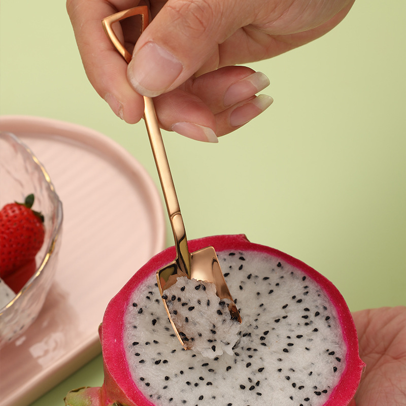 Creativo 304 de acero inoxidable sandía pala cuchara Internet celebridad mini hierro cuchara helado pala tenedor traje trabajador pala