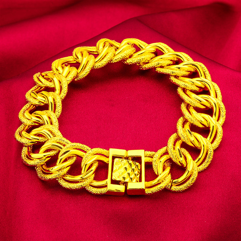 Vietnam sand gold men's domineering bracelet wholesale men's fashion sand gold clasp bracelet clasp bracelet 2