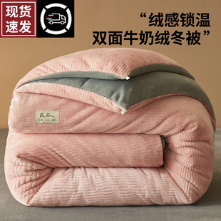 Carved Milk Velvet Quilt Core Thickened Warm Spring and Autumn Quilt Winter Quilt Dormitory Single 2024 New Winter Quilt