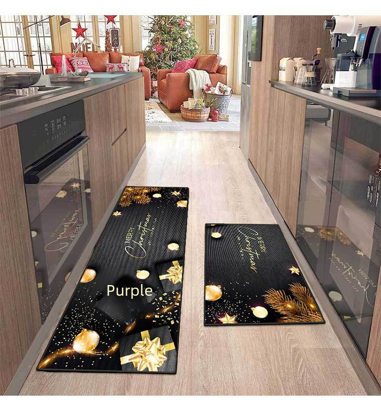 Julefest Feriedekoration Køkken Gulvmåtte Xuan Tube Smudsafvisende fodmåtte Indgangsdør dekoration dørmåtte Badeværelsesmåtte_voghion.com