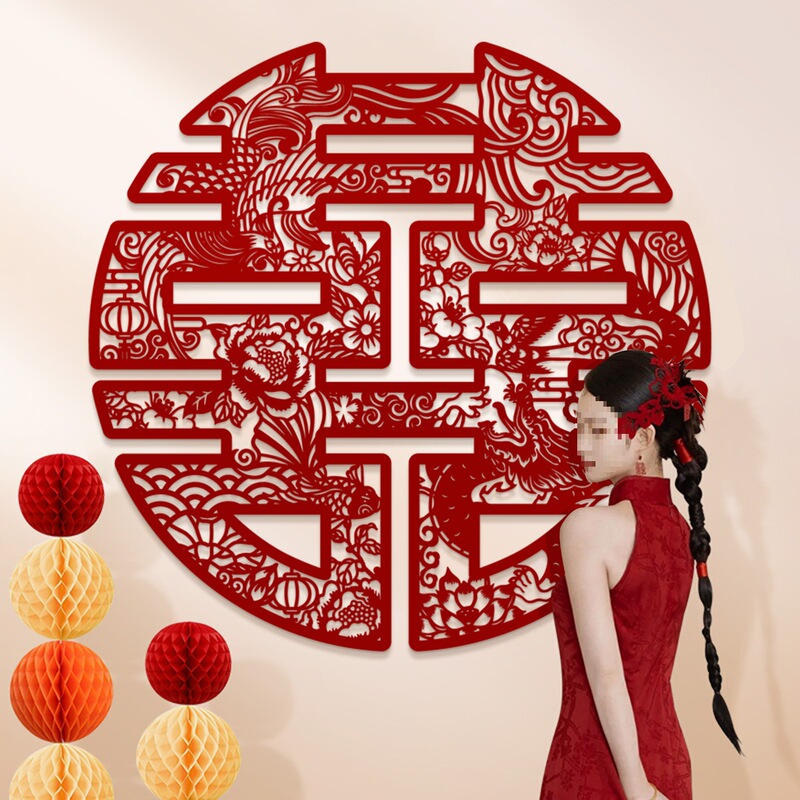 Wedding Stair Background Wall Engagement Wedding Decoration Arrangement Wall Stickers Photo Props Door Silk Flowers