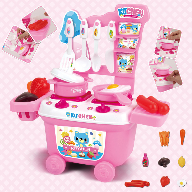 新款儿童过家家玩具仿真模拟餐厨欢乐收纳箱亲子互动早教玩具套装