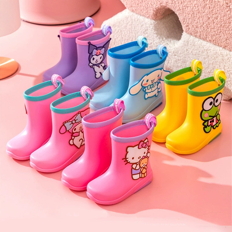 Си Ли Аи Hello Kitty, детский дождевик, мультяшные ботинки, нескользящие туристические сапоги для раннего возраста PVC, оптовая торговля