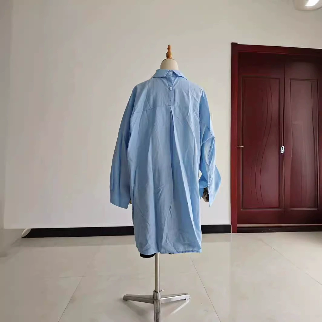 Женская Свободная рубашка из хлопка и льна в европейском и американском стиле