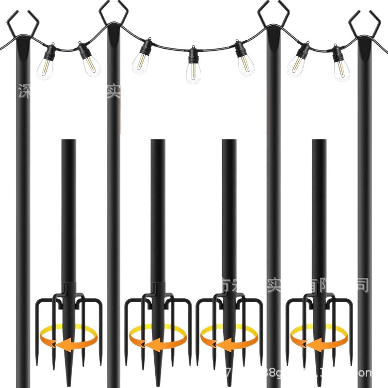 Soporte de luz para exteriores de Amazon, poste de soporte, balcón de jardín, poste de conexión de suelo, soporte de luz de cadena, poste de soporte, soporte de luz de diseño de arte de hierro