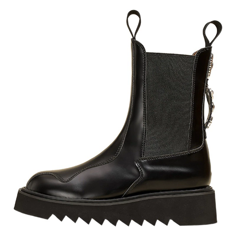 Утягивающие и увеличивающие рост ботинки челси в стиле десерт, модель 2024 года, новые осенне-зимние британские короткие ботинки Мартин на толстой подошве для женщин.