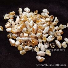 100克价10-15大颗粒天然橘黄晶碎石黄水晶裸石盆景石鱼缸石装饰