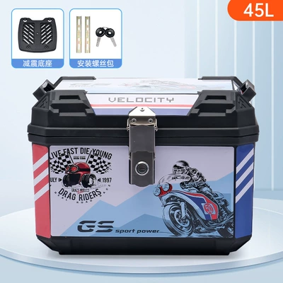 Motorcycle trunk Large Capacity, Waterproof, Wear-Resistant and - 45l-gsshock-absorbing-basestainless-steel-lock