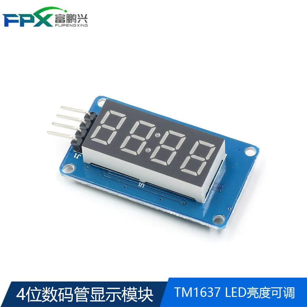 TM1637 4-значный модуль цифрового трубчатого дисплея, регулируемая яркость светодиода с точкой времени, совместимая с Arduino
