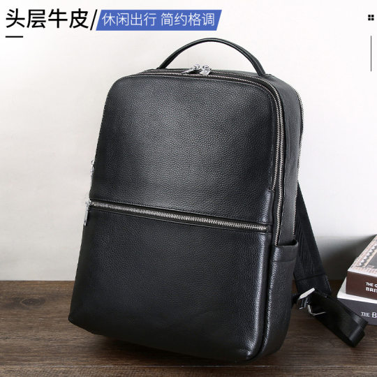 Genuine leather backpack men's multi-functional USB business backpack fashion casual large capacity backpack wholesale delivery