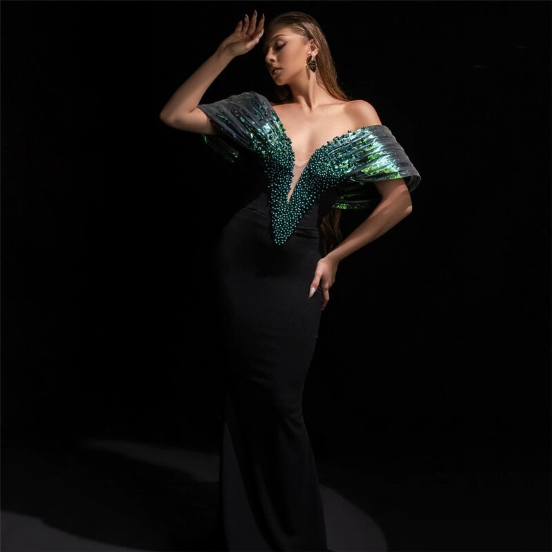 Summer New Style Bandage Dress, Elegant Socialite Style, Beaded Waist-Cinching, Slimming Long Bodycon Gown for European and American Ball Parties