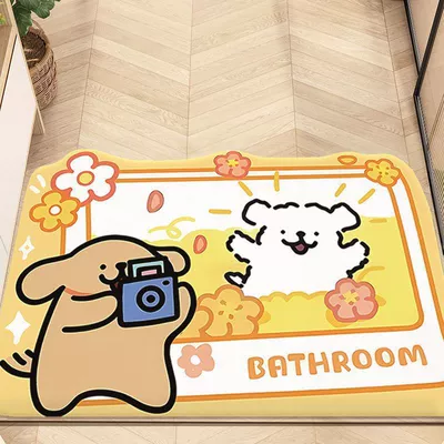 Avtomobil döşəmə paspasları — Absorbent Quick-drying Foot Mat Toilet - glow-puppy-4060cm25mm-diatom-mud