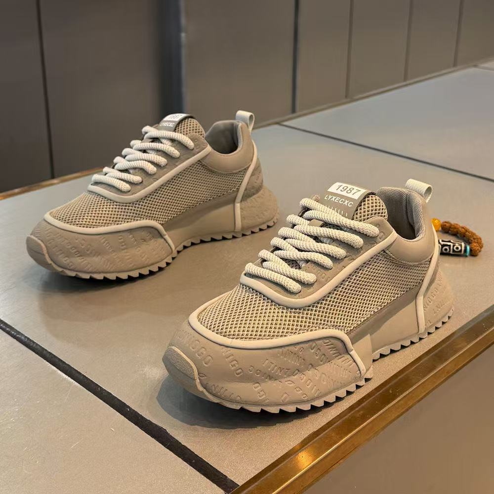 Men's Shoes 2025 Summer New Breathable Mesh European Dad Shoes Fashion Versatile Thick-Soled Casual Shoes Trendy Shoes for Men