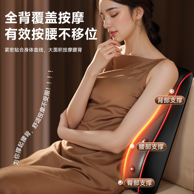 Enlong cuello masajeador cervical cintura hombro cuello abdomen pierna espalda compresa caliente cojín amasamiento almohada de masaje eléctrico