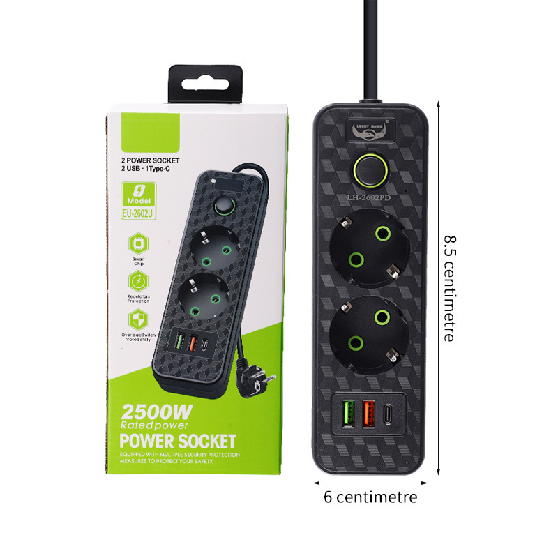 Negro y blanco USB TYPE-C Carga Oriente Medio África Indonesia Corea del Sur Polonia Placa de enchufe