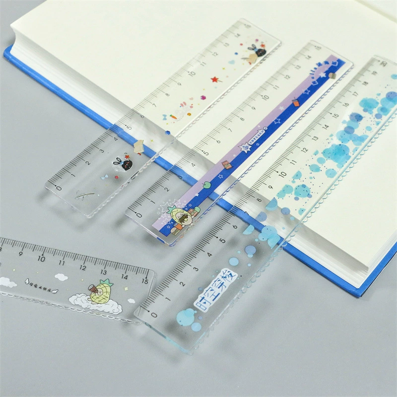 Gimen giant door stationery wave ulnar elementary school students 18/20cm centimeter plastic scale learning wave line