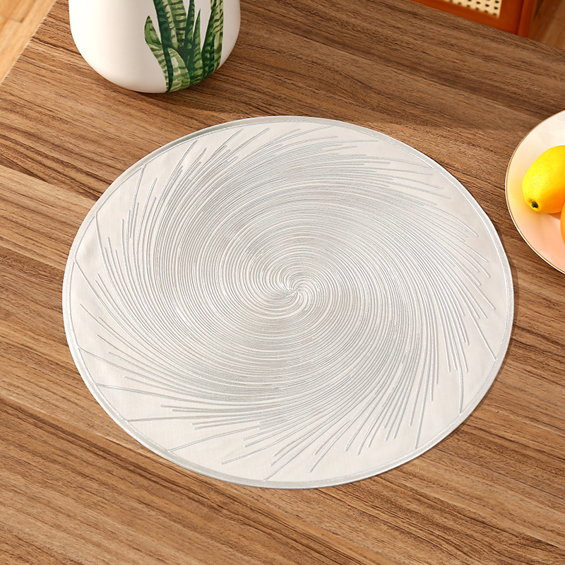 Amazon circular PVC cojín creativo vórtice cojín de aislamiento térmico de café de alto nivel cojín de aislamiento térmico de restaurante de lujo