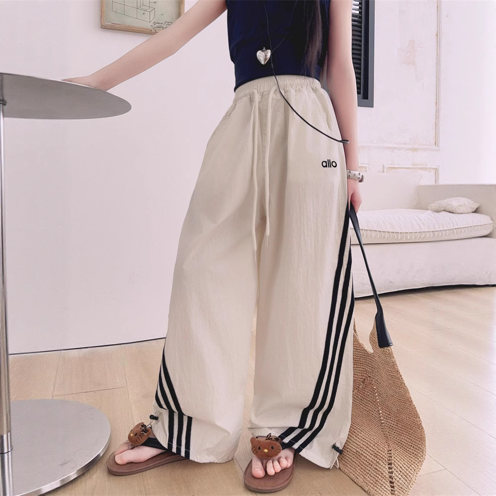 Girl's Pants Summer 2025 New Style Big Boy Cool Sa Jazz Thin Work Pants Straight Leg Wide Leg Pants Quick-drying Sports Pants