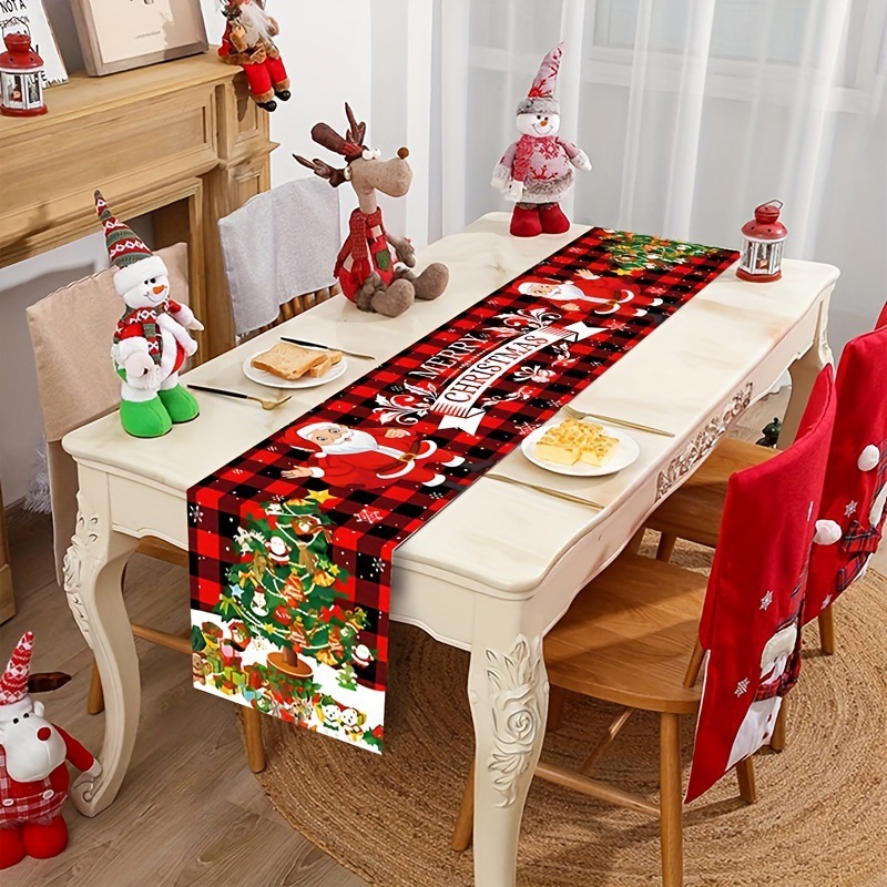 Nuevos productos transfronterizos, banderas de navidad, fiesta de la Mesa temática navideña, ambiente de fiesta, mantel decorado por Papá Noel