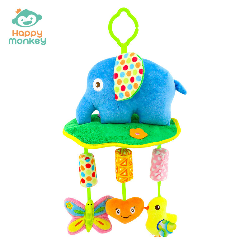 Juguete Colgante para Cuna de Bebé Happymonkey, Campana de Viento, Sonajero de Mano, Peluche Colgante para Bebé