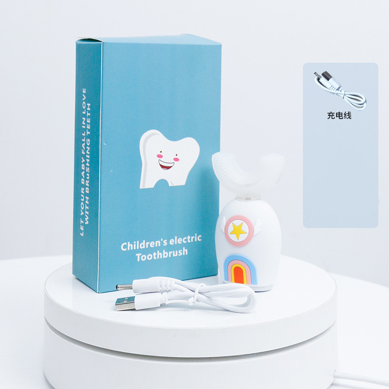 子供用電動歯ブラシ U 字型シリコン歯ブラシベビー充電式 U 字型防水歯ブラシ 2-6-12 歳の子供の歯磨き|undefined