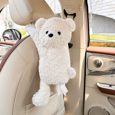 cartoon car paper box hanging — Car tissue box/set - nika-bear-tissue-box-light-version