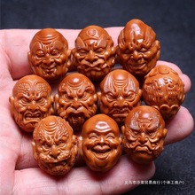 汐浆双面十八罗汉橄榄核手串男士文玩手工雕刻罗汉手串橄榄胡雕刻