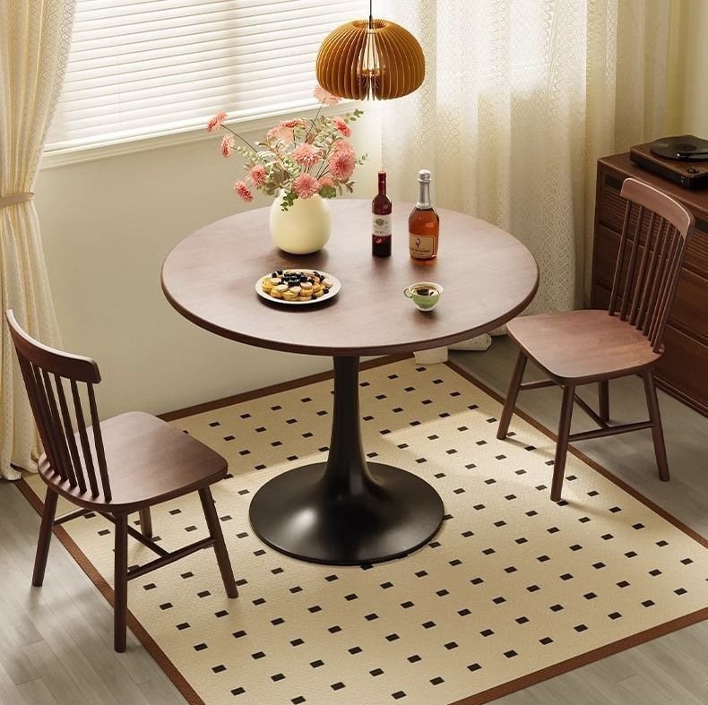 Round Table for Reception and Negotiation, Nordic Style for Home Use, Suitable for Small Apartments, Balcony, Modern Minimalist Tulip Table and Chairs, Milk Tea Table, Dining Table