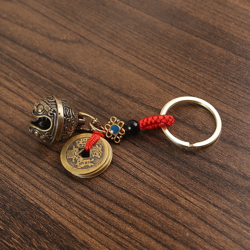 真鍮の純銅の飴鈴の自動車のキーホルダーのペンダントの悪魔払い鈴の装飾のアイデアの贈り物の男女のペンダントの卸売り|undefined